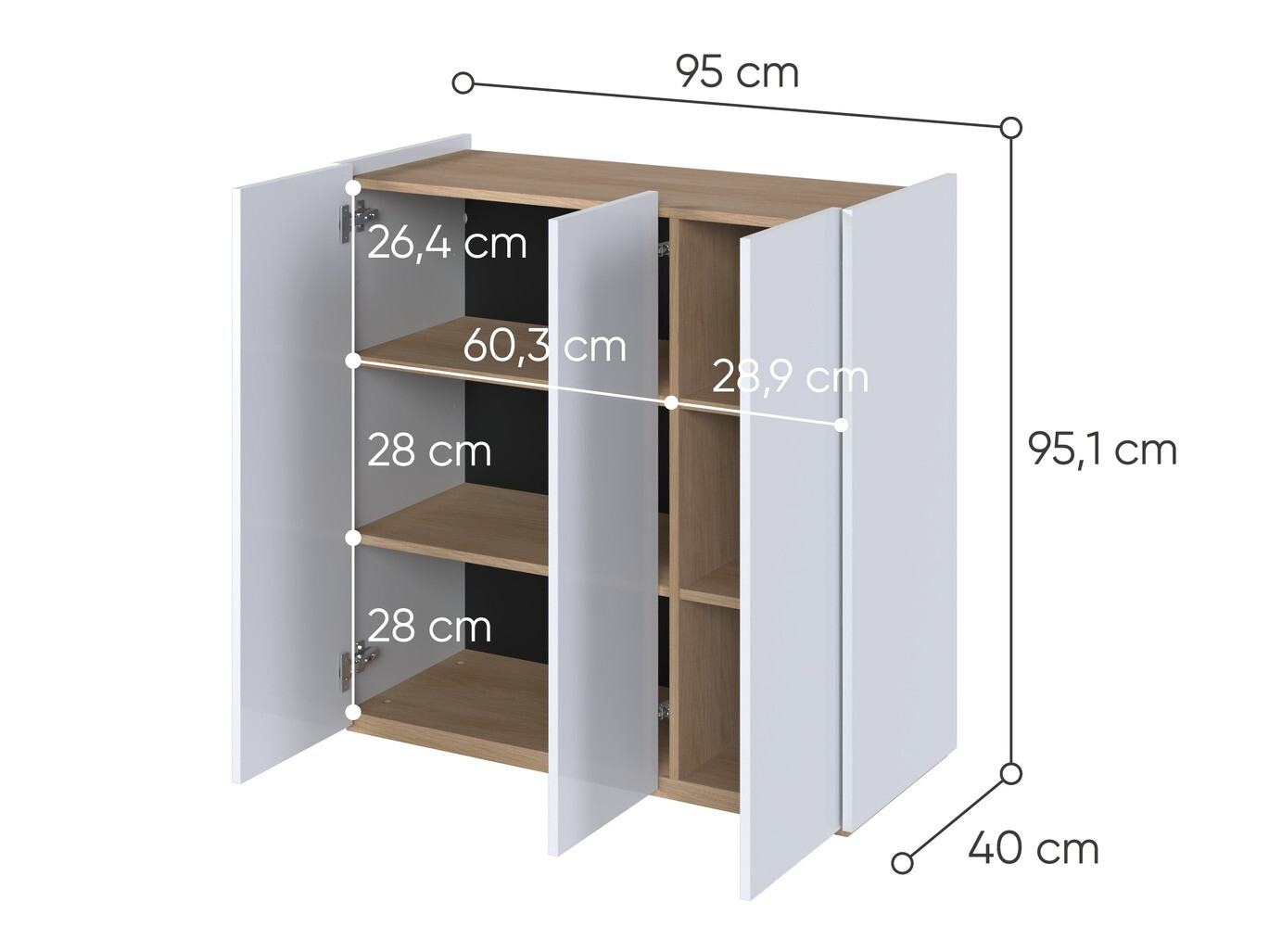 Aparador Fresno 149 (Branco brilhante)