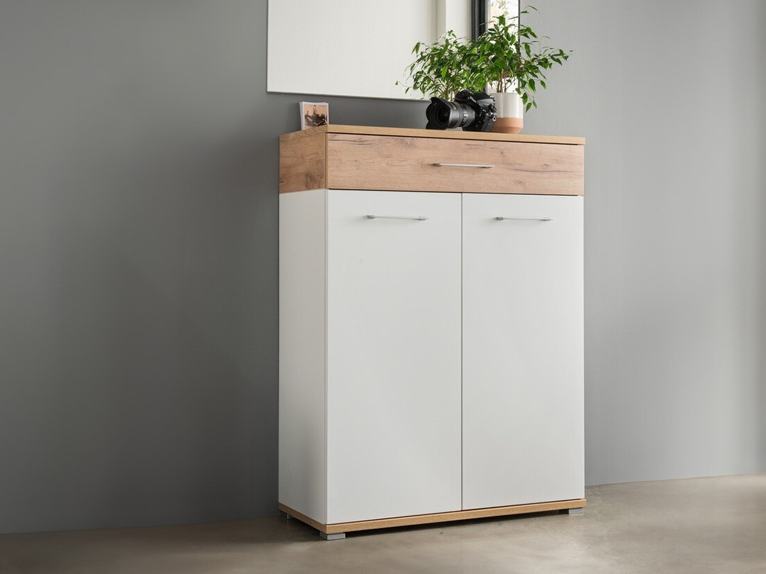 Cómoda Nuveno 100 (Branco + Navarra carvalho)