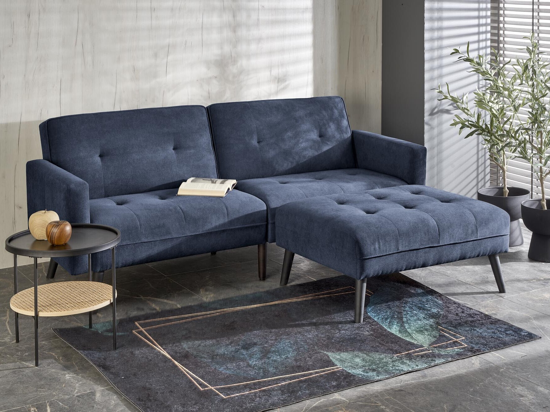 Conjunto de mobiliário com estofo Houston 1732 (Azul)