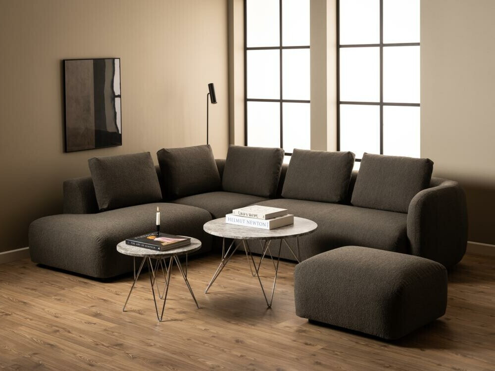 Mesa de centro Norsica 820 (Cinzento + Prateado)