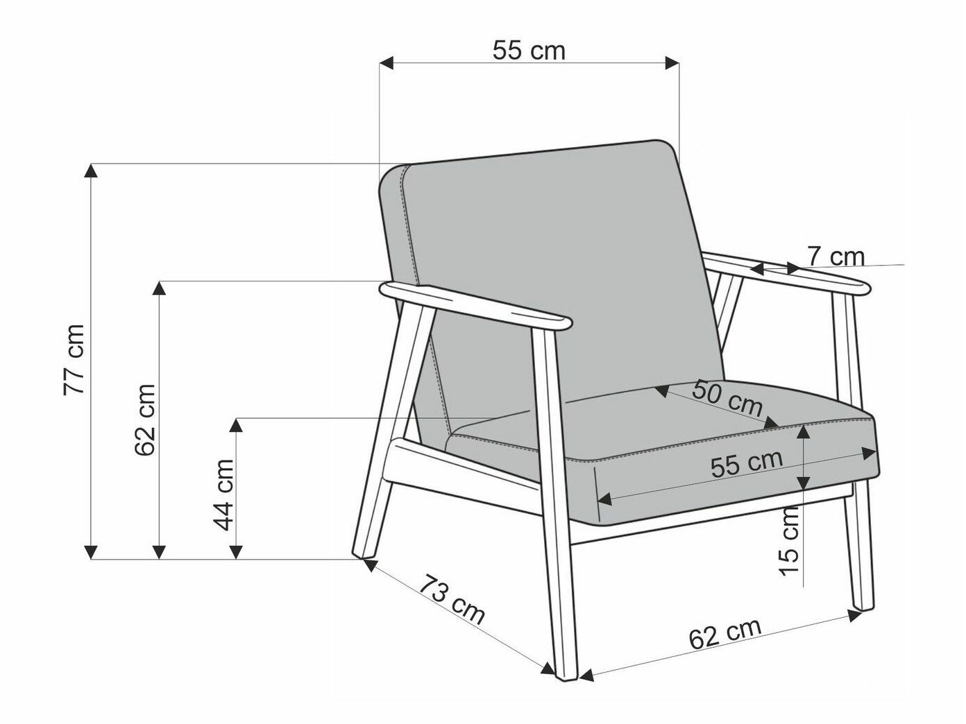 Poltrona Houston 2116 (Bege + Nogueira)
