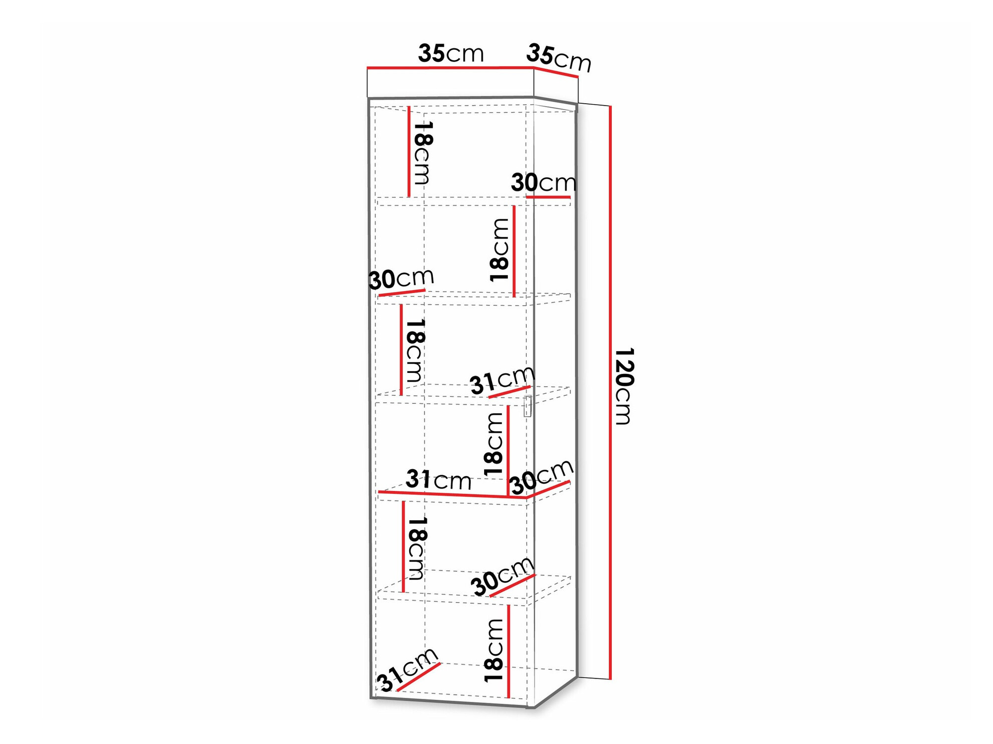 Armário montado na parede para casa de banho Natar (Branco + Branco brilhante)