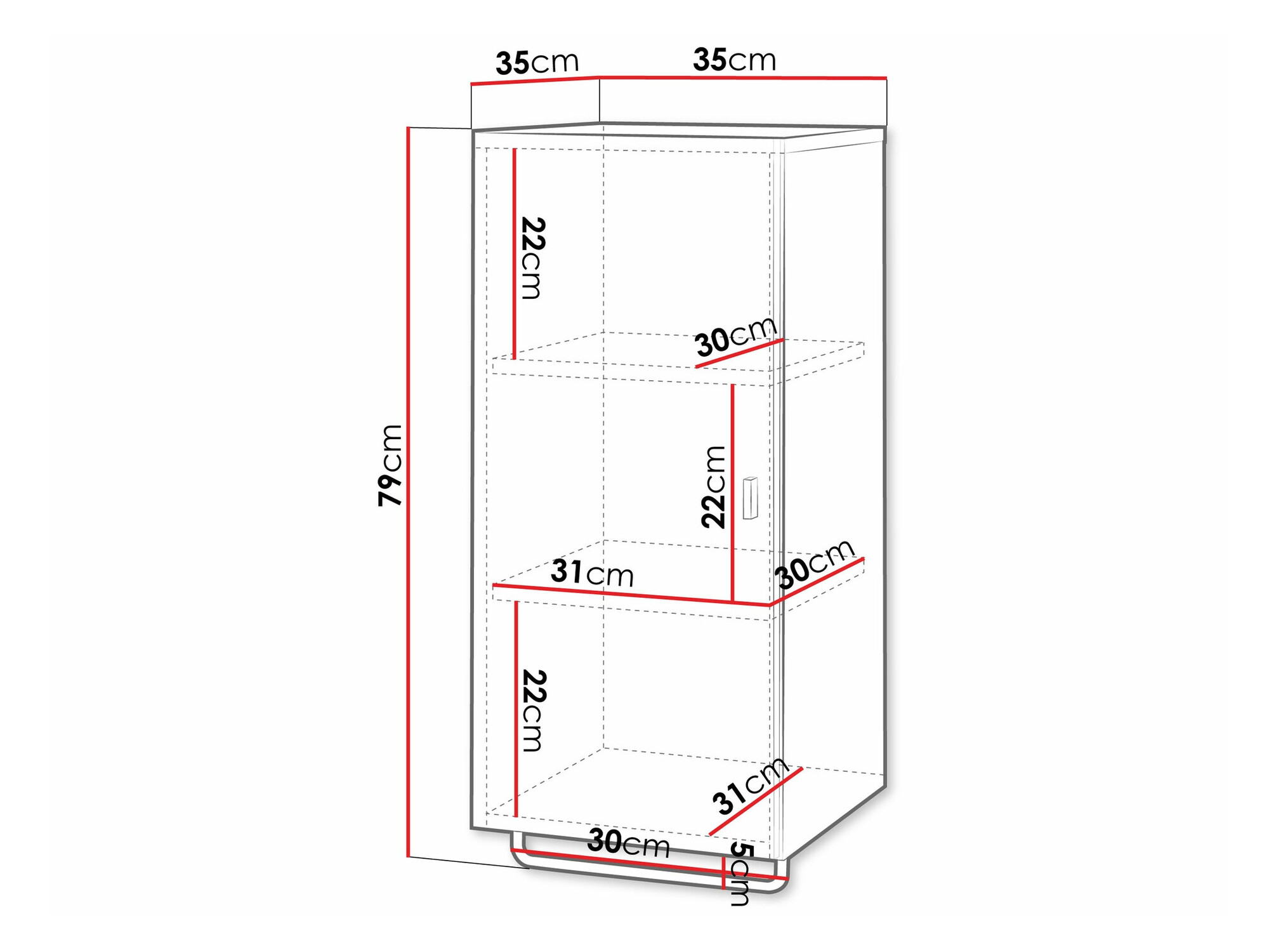 Armário montado na parede para casa de banho Natar I (Branco + Branco brilhante)