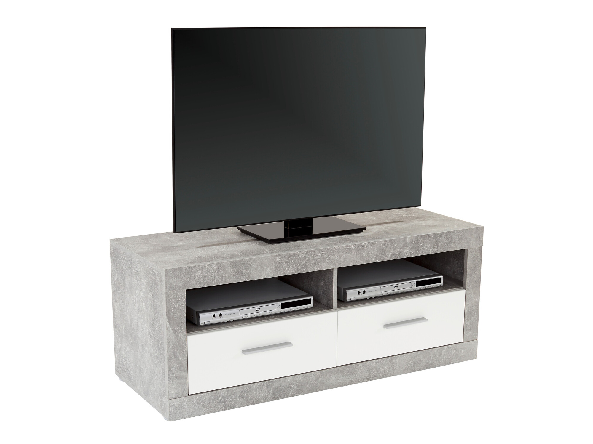 Móvel de TV Romfera 102 (Branco + Cinzento)
