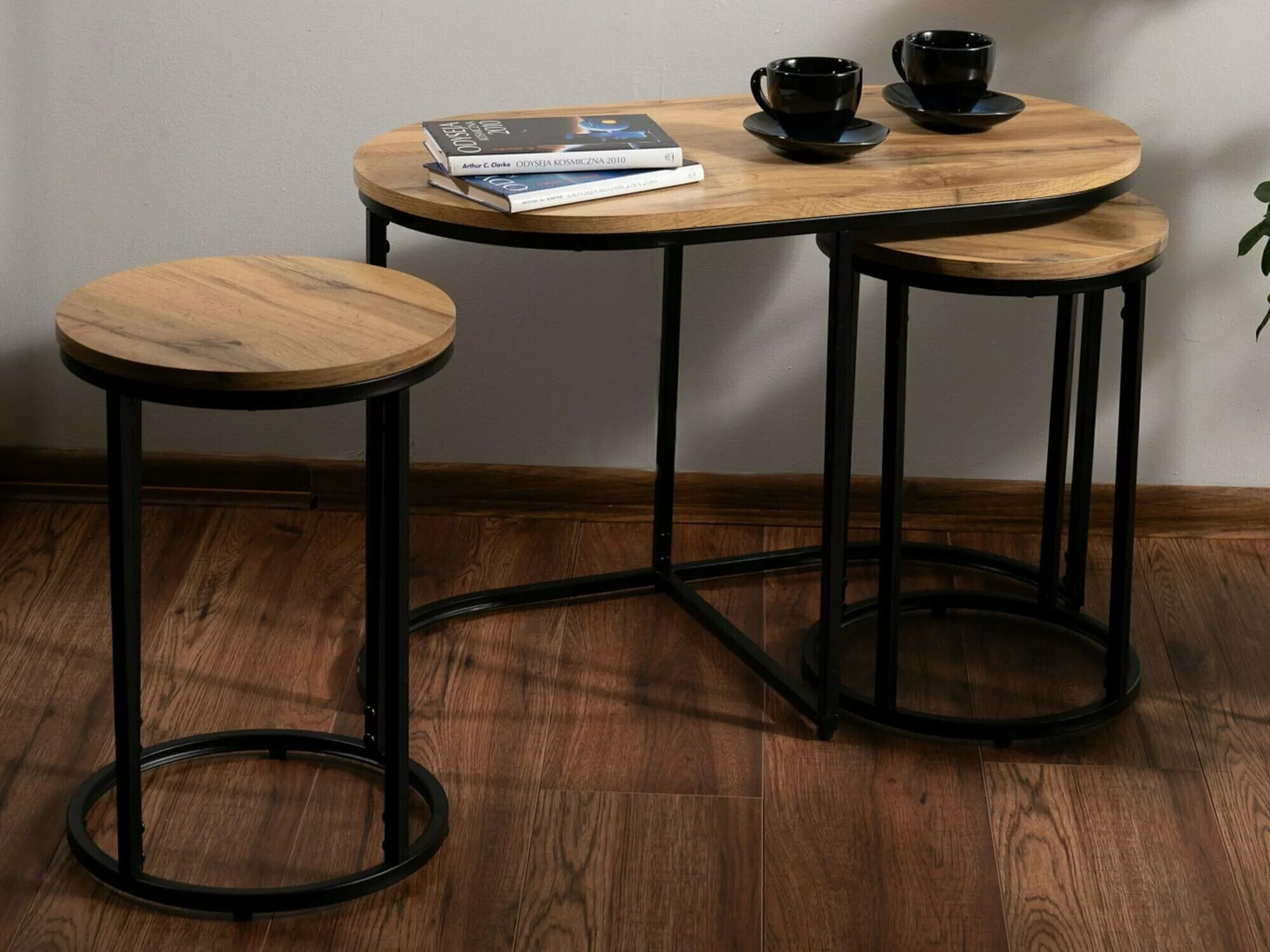 Conjunto de mesa de centro Detroit 435 (Carvalho Artisan)