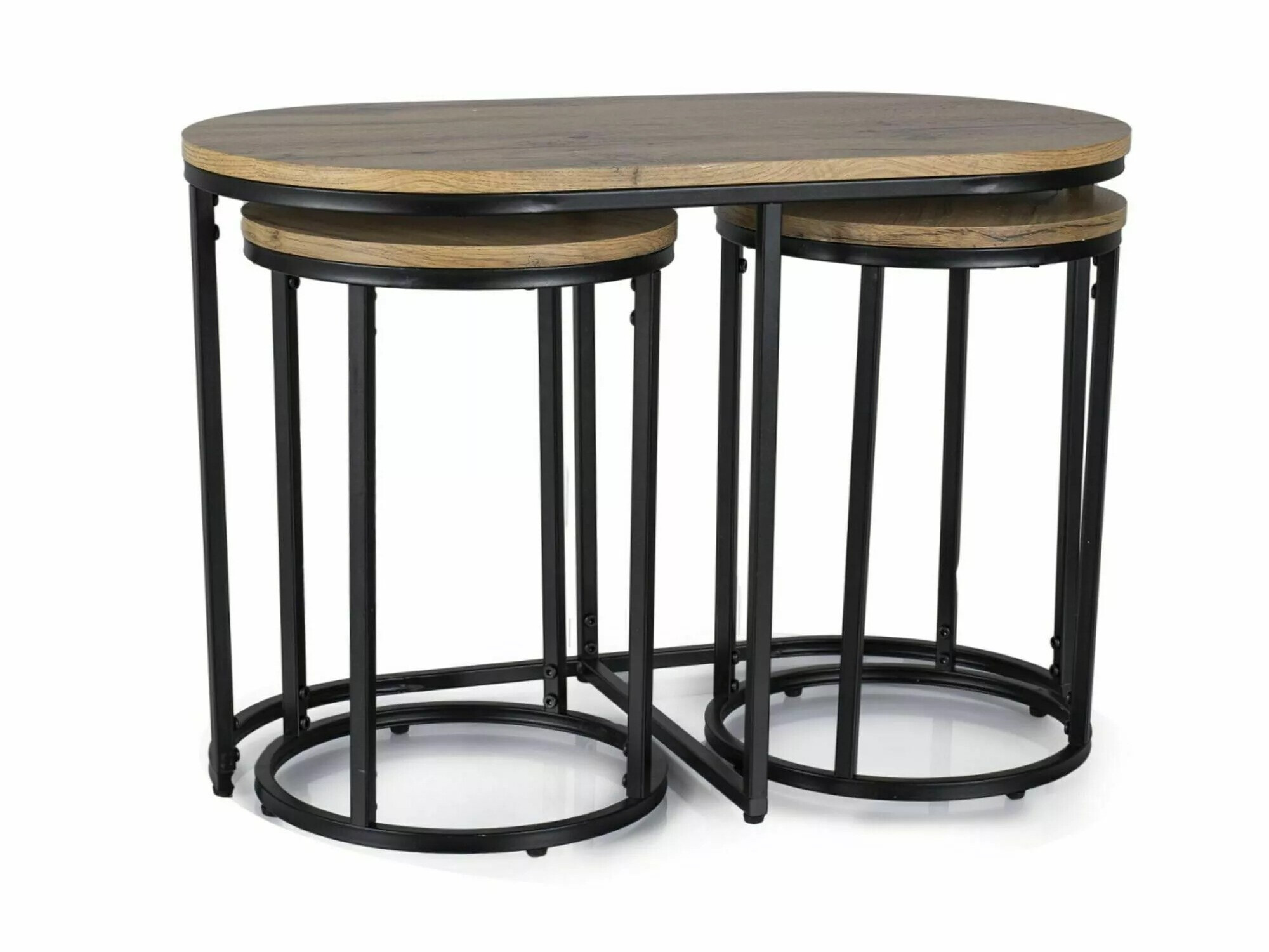 Conjunto de mesas de centro Detroit 435 (Carvalho Artisan)