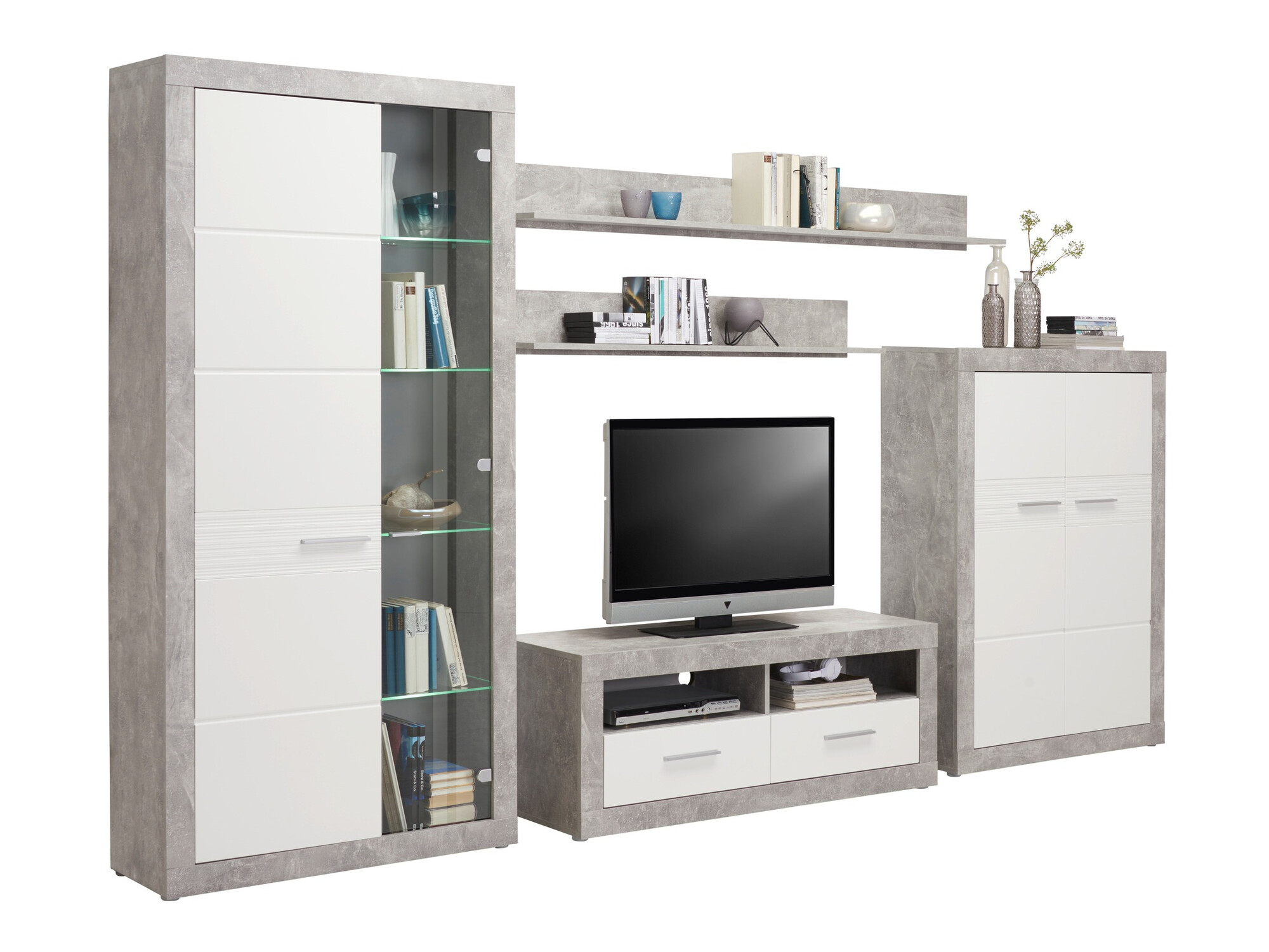 Conjunto para sala de estar Romfera 115 (Cinzento + Branco)