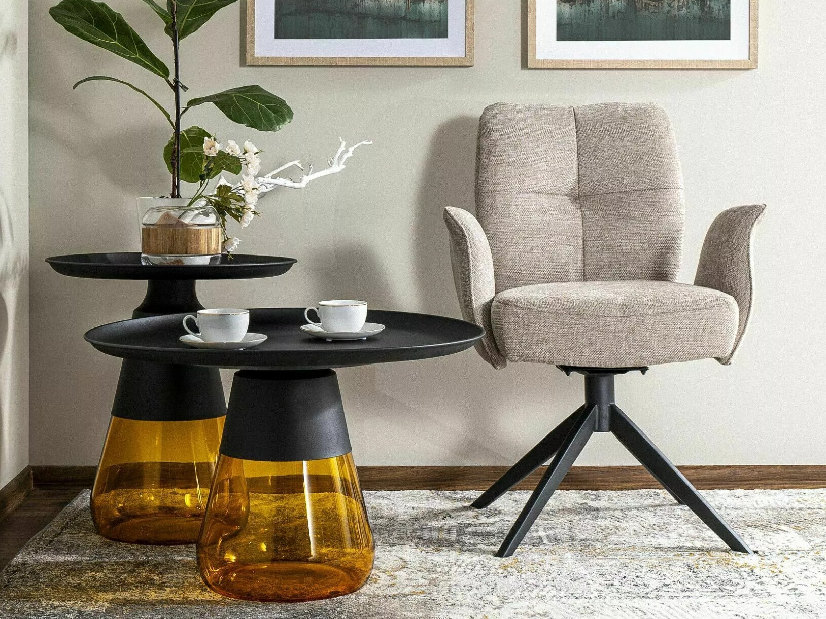 Mesa de centro Detroit 440 (Preto + Amarelo)