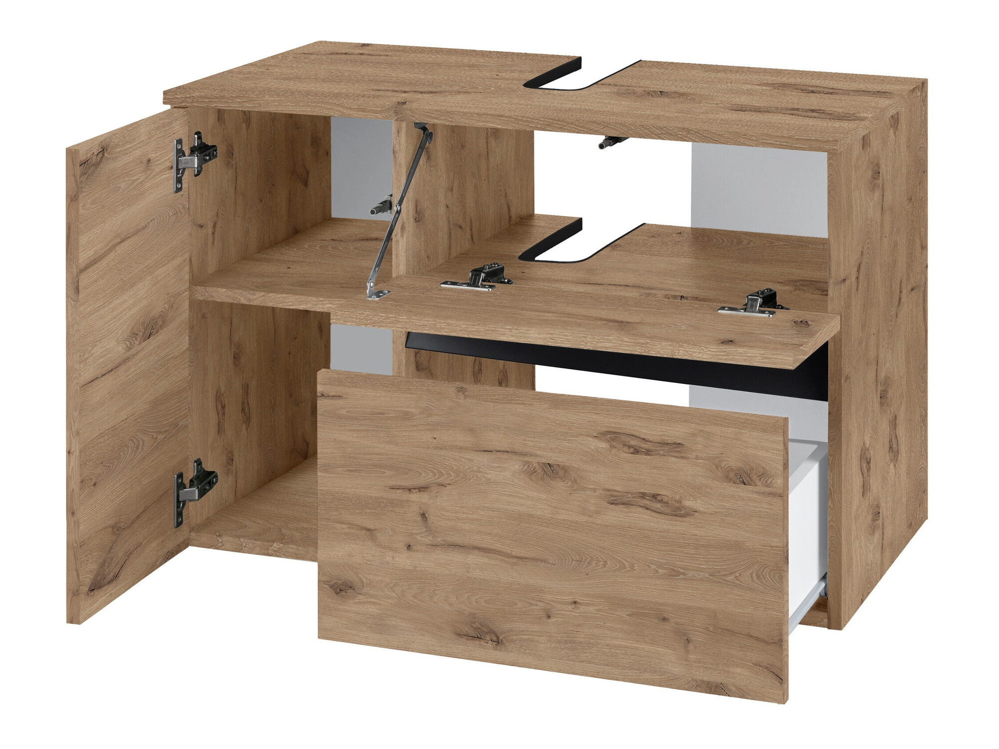 Armário suspenso para casa de banho para lavatório Soncamu 107 (Carvalho)