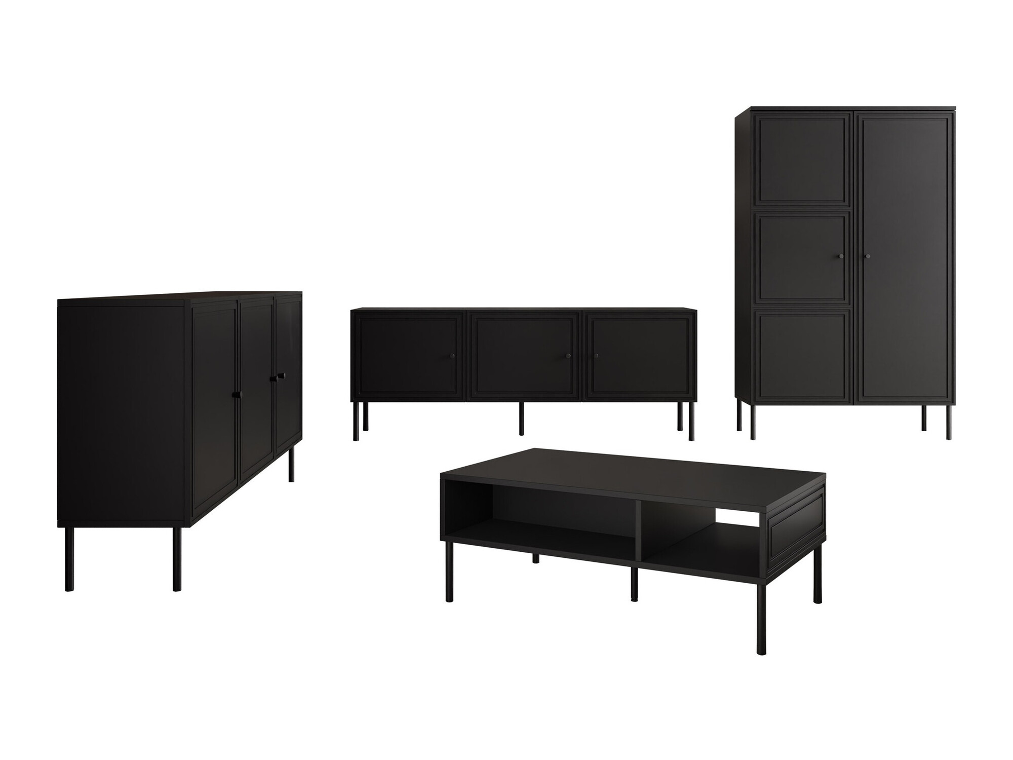 Conjunto para sala de estar Celra (Preto)