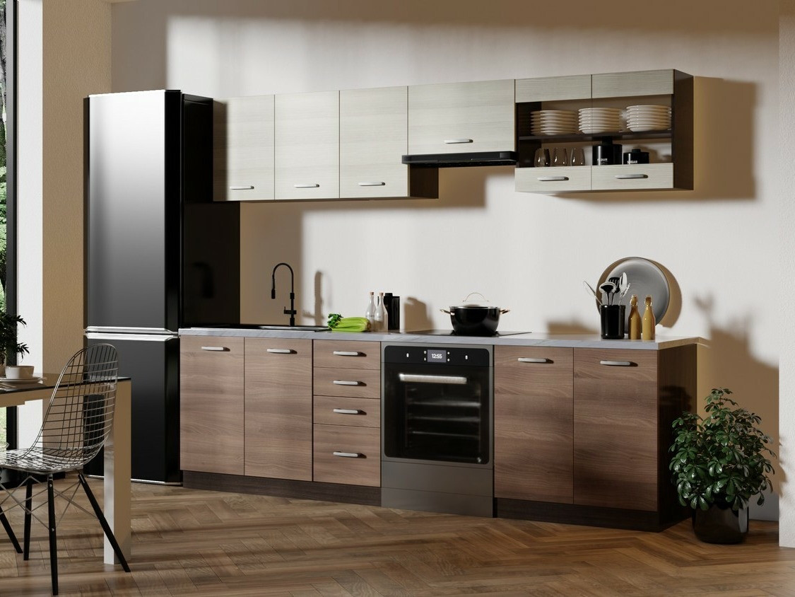 Conjunto de cozinha Houston 1138 (Carvalho escuro + Carvalho claro)