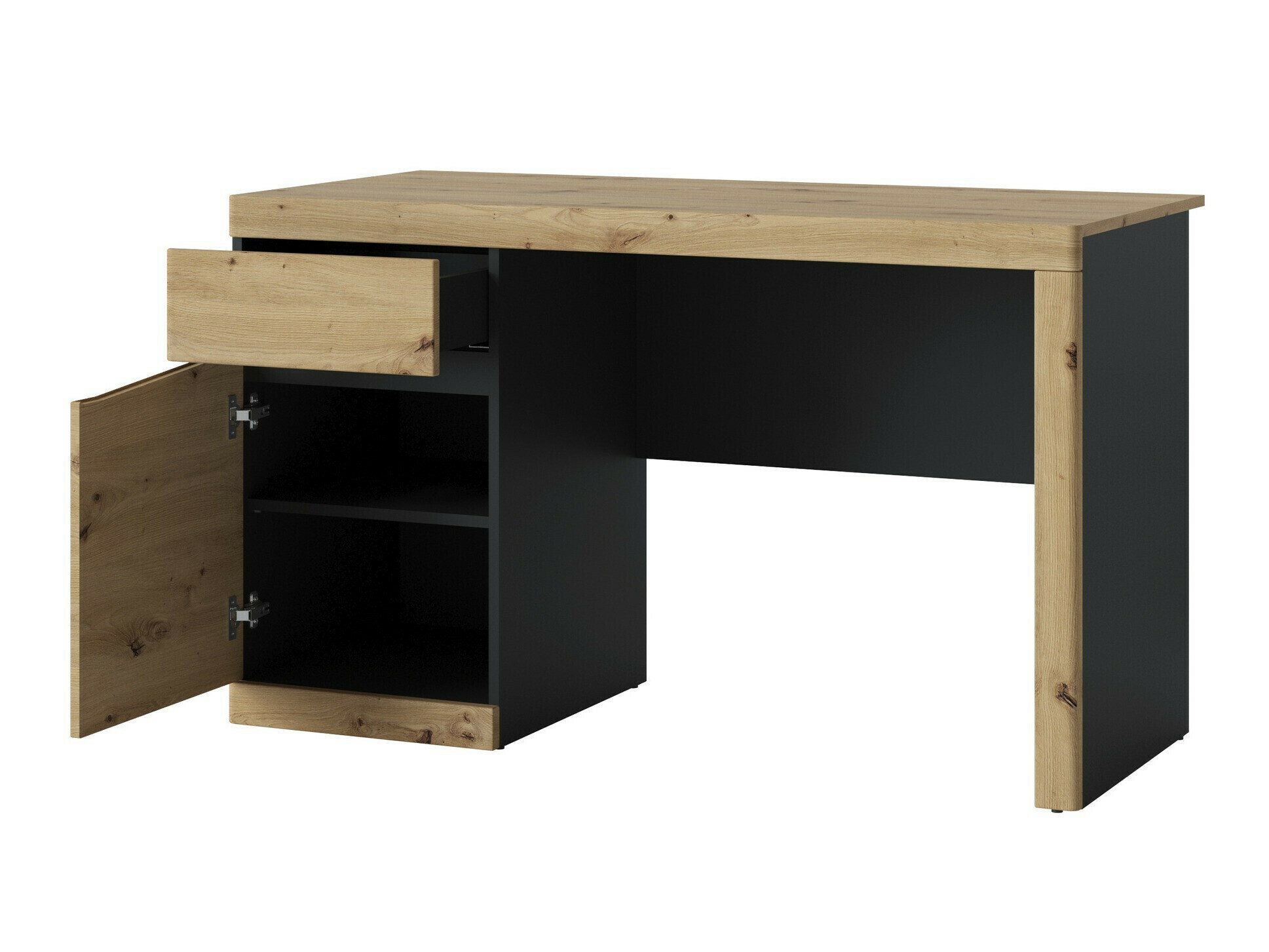 Conjunto para escritório em casa Venlori 130 (Antracite + Carvalho Artisan)