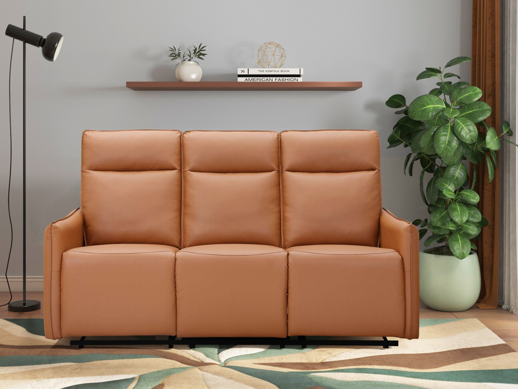 Sofá reclinável Tulsa 647 (Castanho)