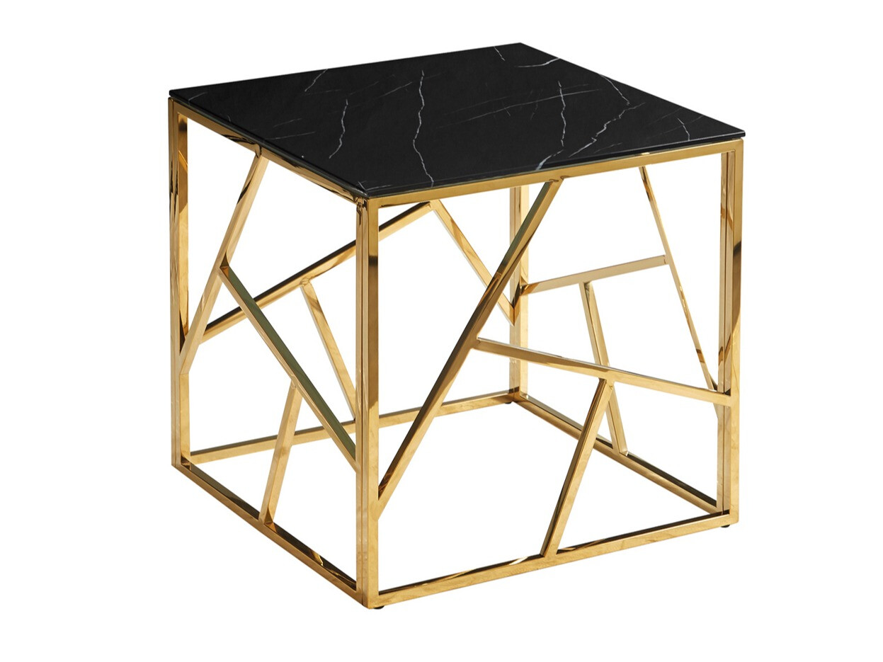 Mesa de centro Detroit 458 (Dourado + Mármore preto)