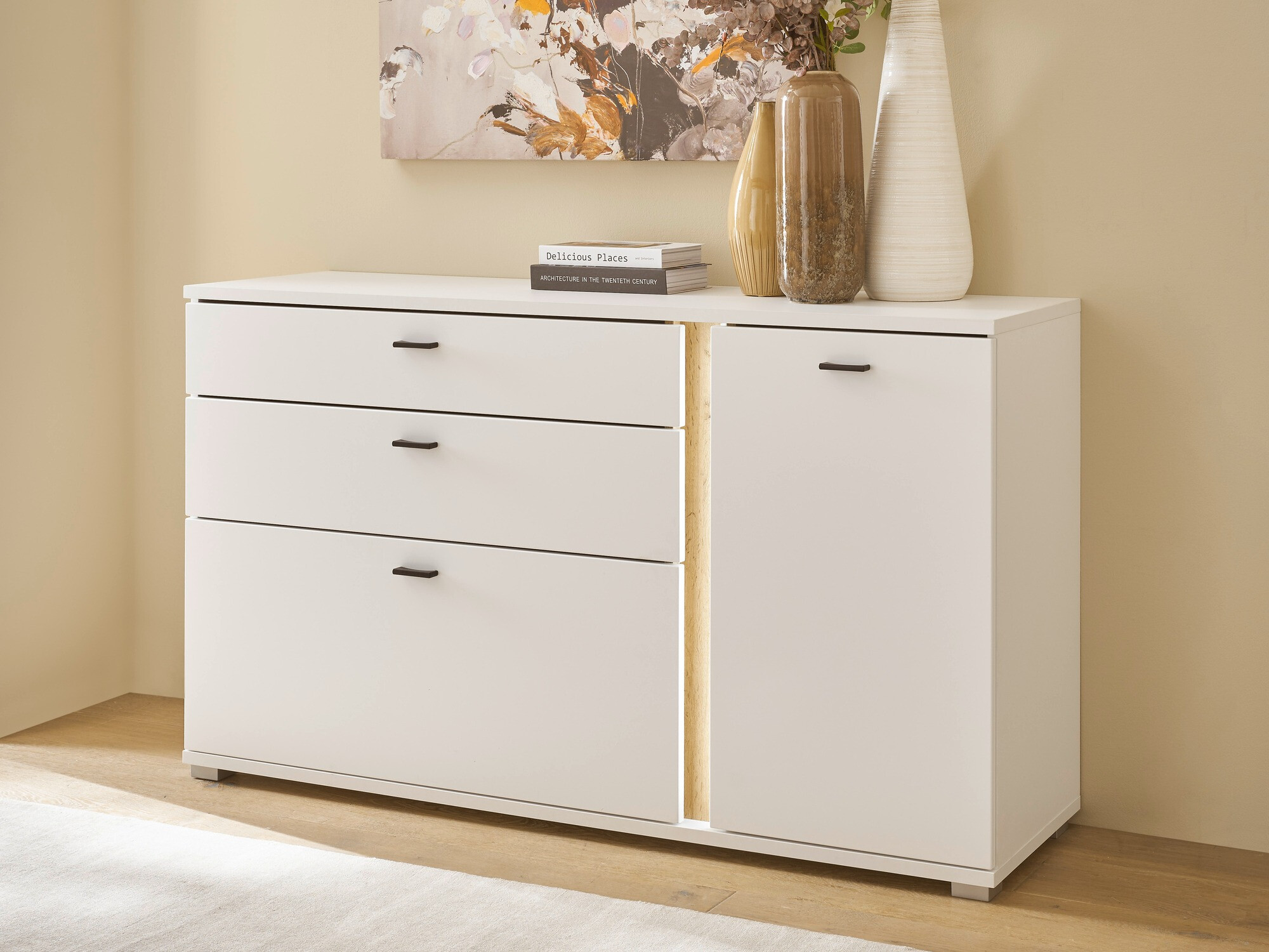 Cómoda Avimavi 106 (Branco + Carvalho wotan)