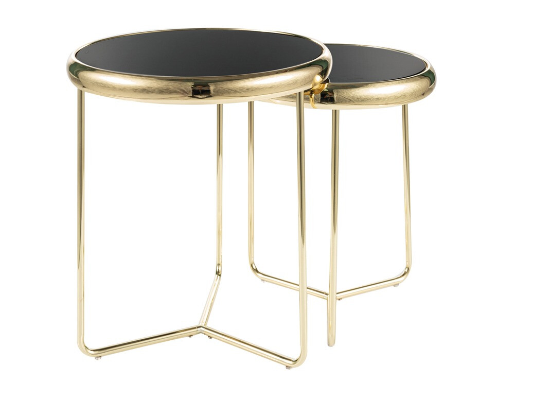 Conjunto de mesas de apoio Detroit 477 (Dourado)