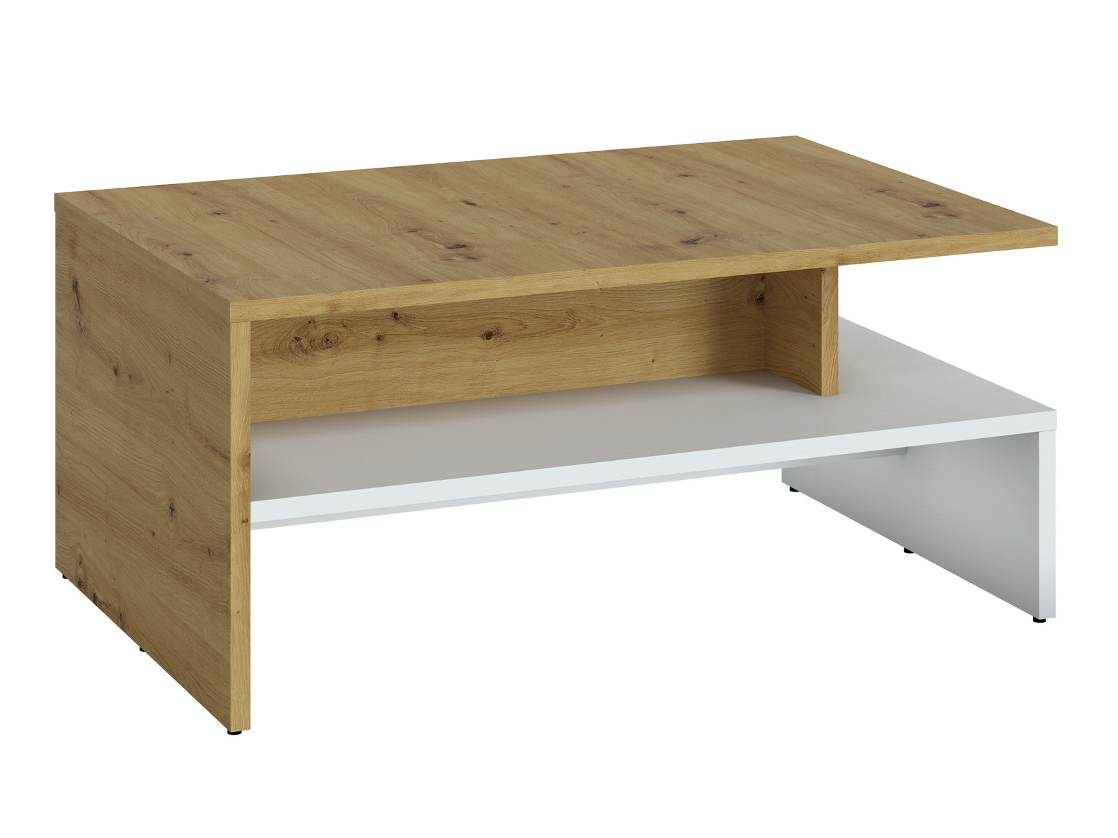 Mesa para revistas Ontario 127 (Branco + Carvalho Artisan)
