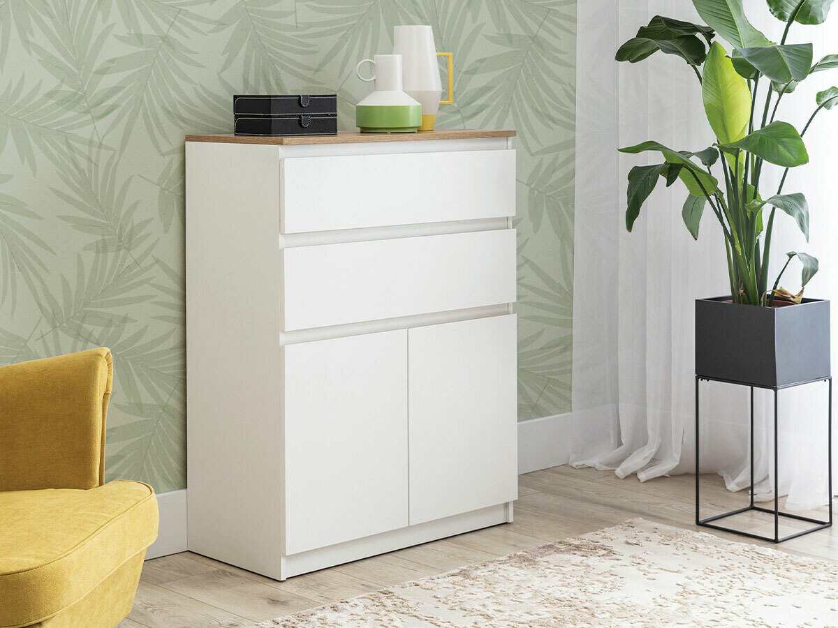 Cómoda Catelbi 104 (Branco + Carvalho)