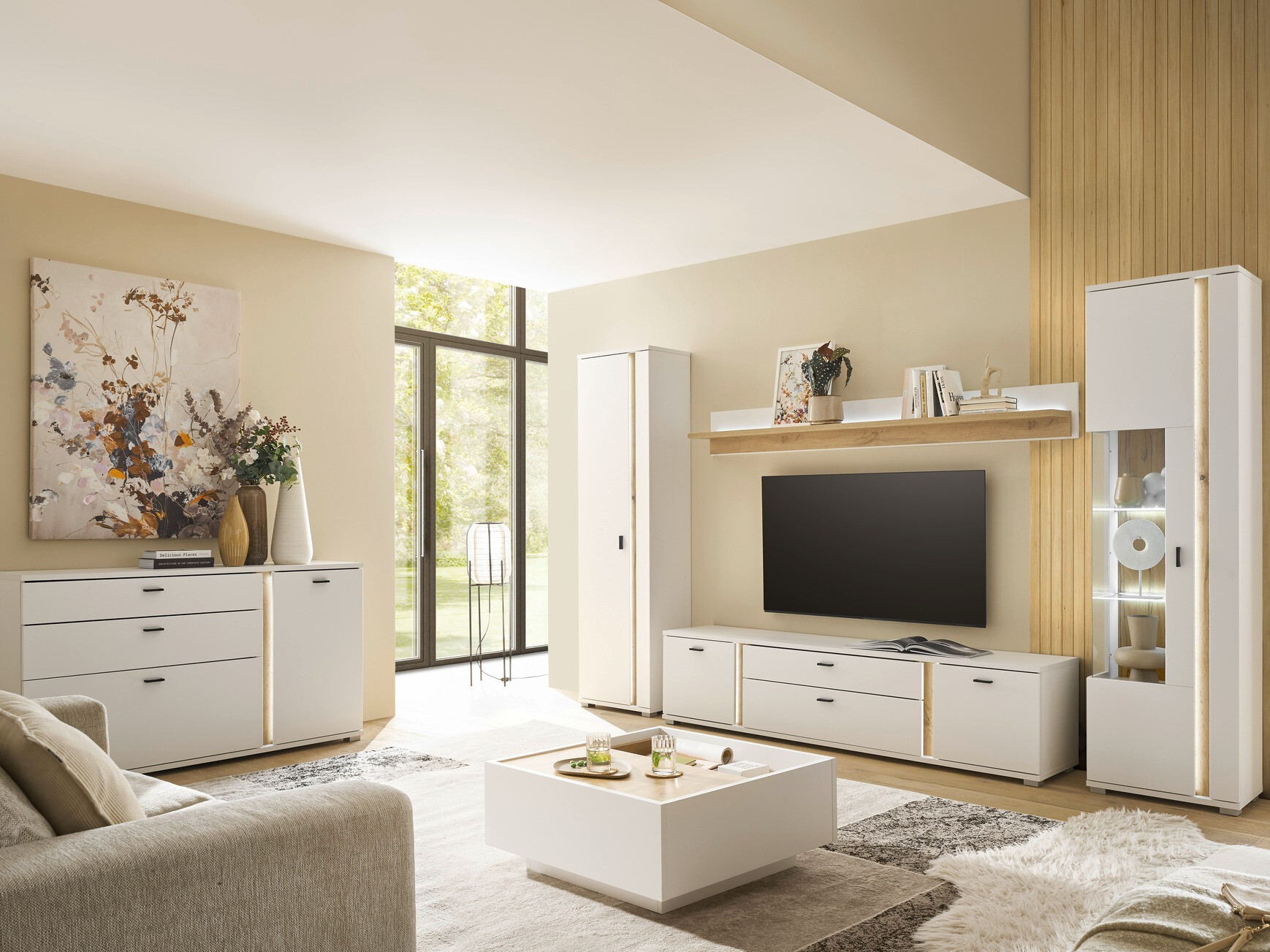 Mesa de centro Avimavi 109 (Branco + Carvalho wotan)