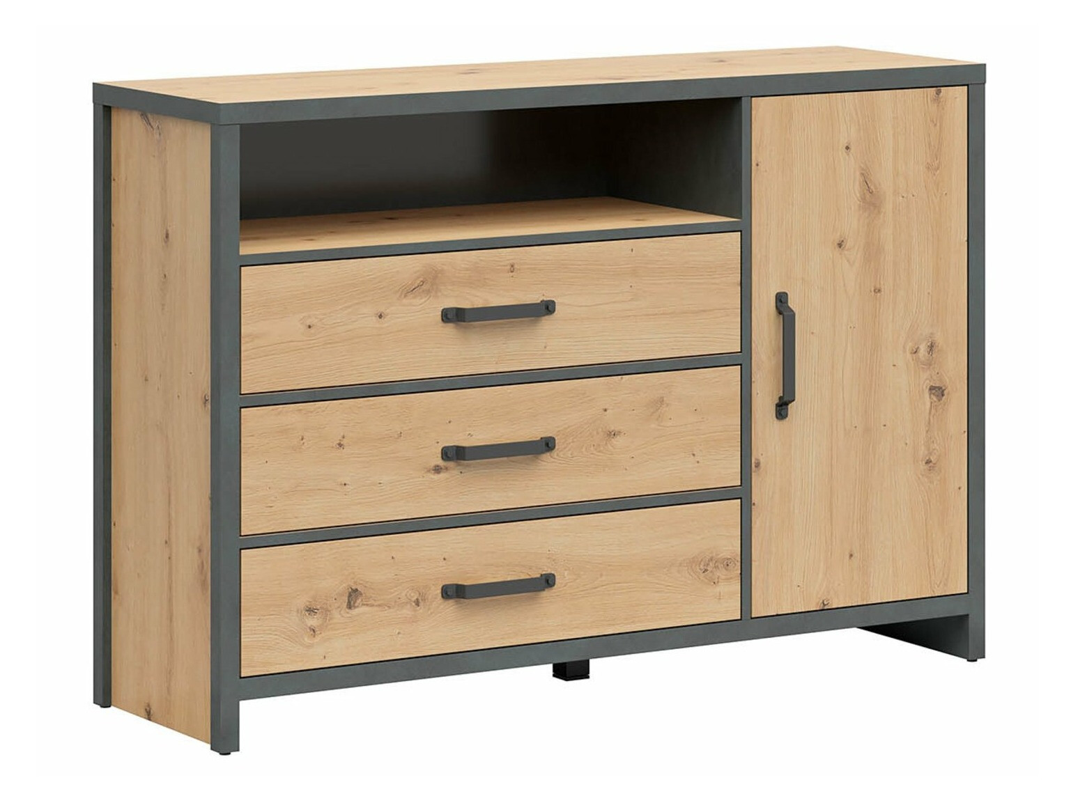 Cómoda Belsera 101 (Carvalho Artisan + Matera cinzento)