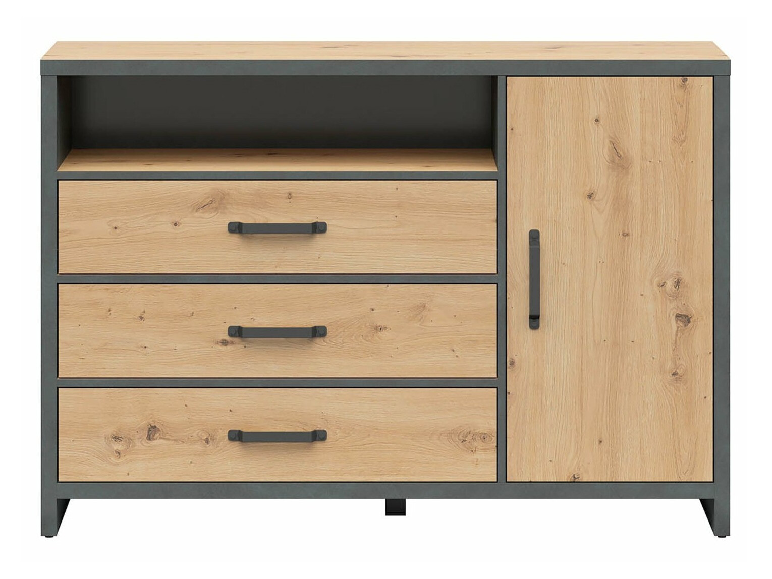 Cómoda Belsera 101 (Carvalho Artisan + Matera cinzento)