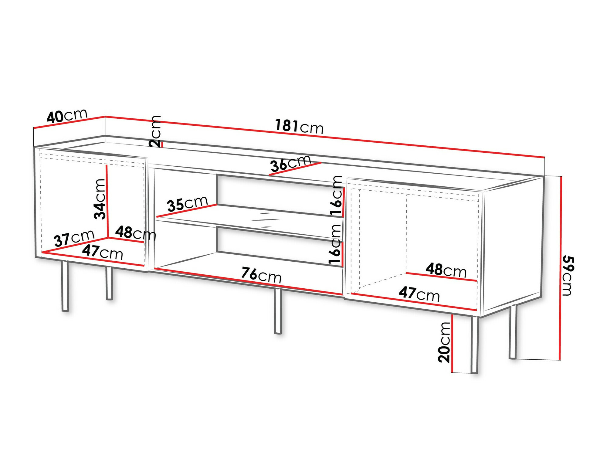 Móvel de TV Mortali 105 (Branco)