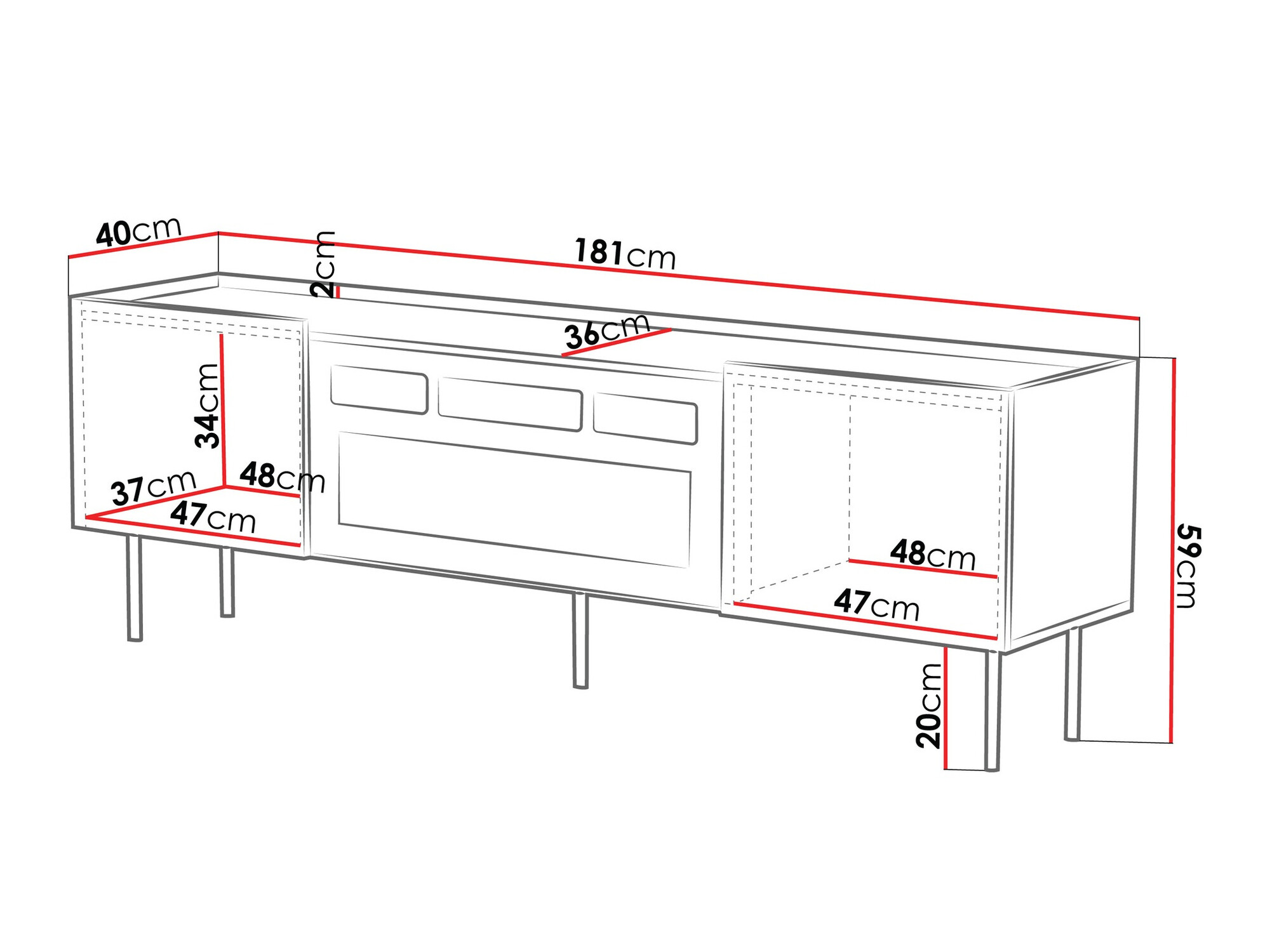 Móvel de TV Mortali 106 (Branco)