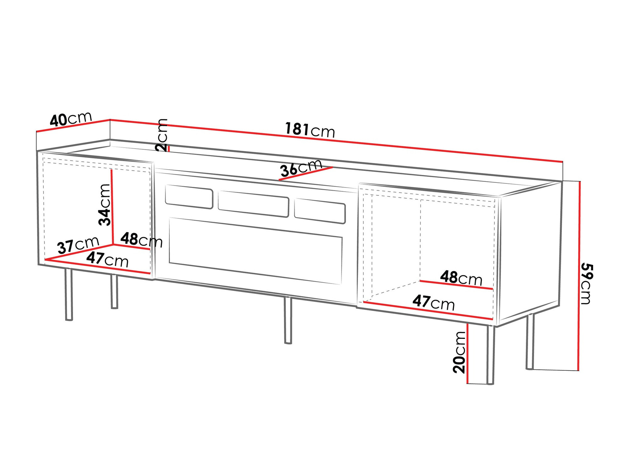 Móvel de TV Mortali 106 (Preto)