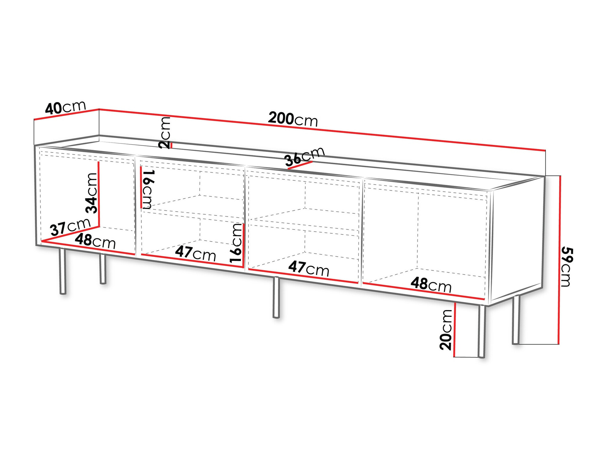 Móvel de TV Sillen I (Preto)