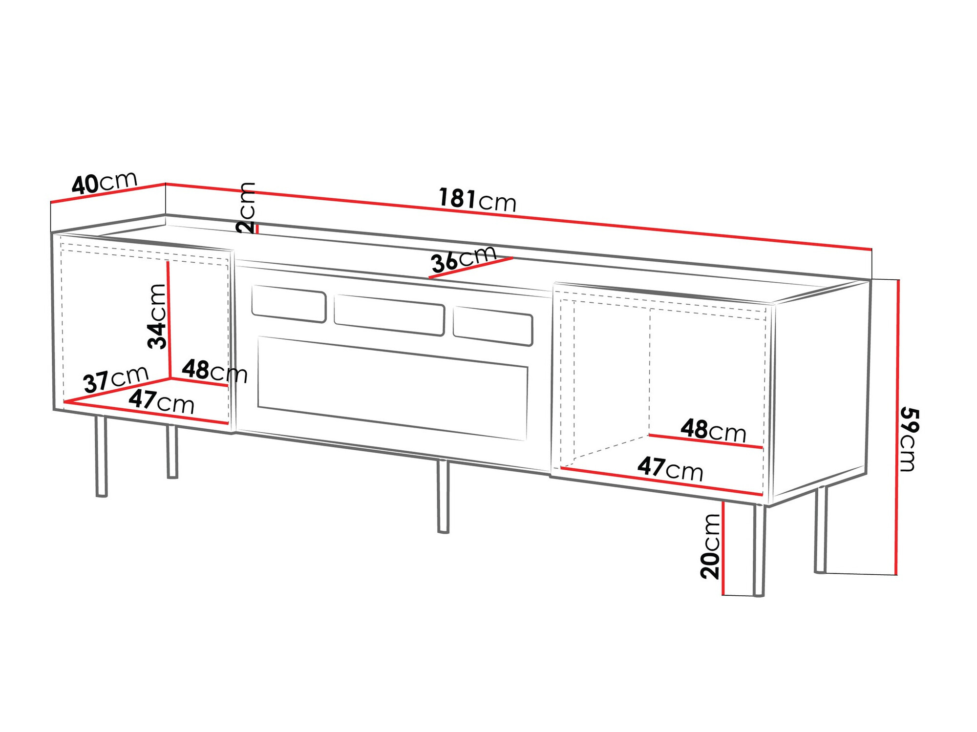 Móvel de TV Sillen III (Caxemira)