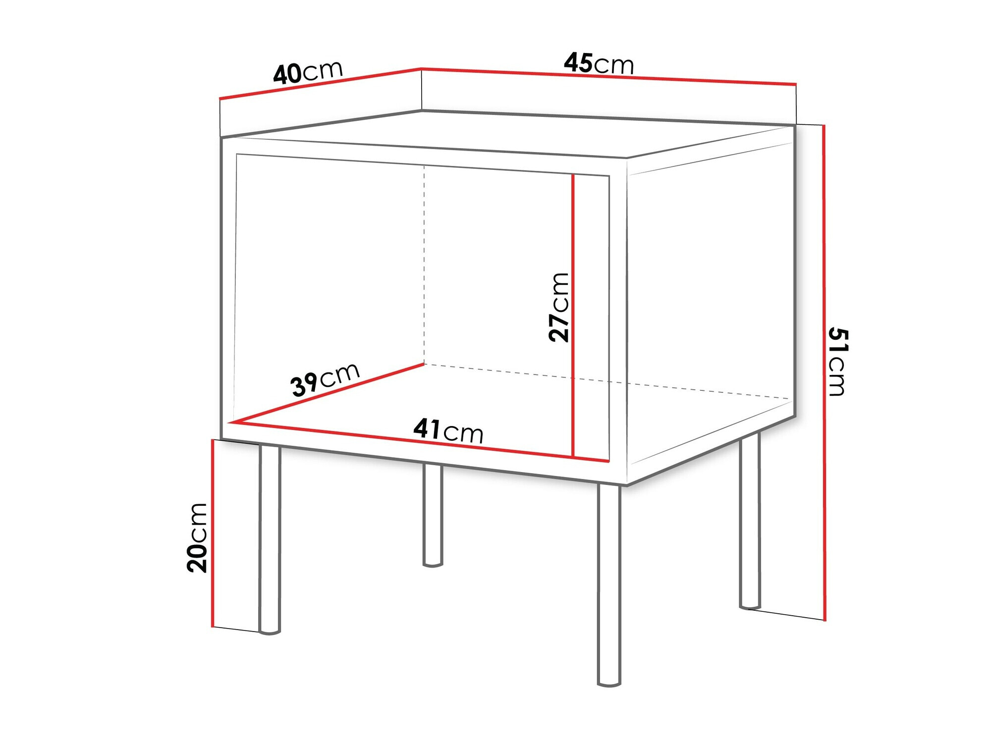 Conjunto de mesas de cabeceira Flosoru 106 (Nogueira + Preto)