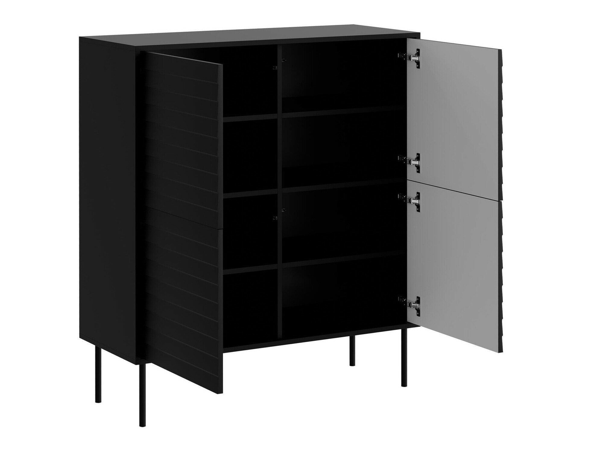 Conjunto para sala de estar Flosoru 109 (Nogueira + Preto)