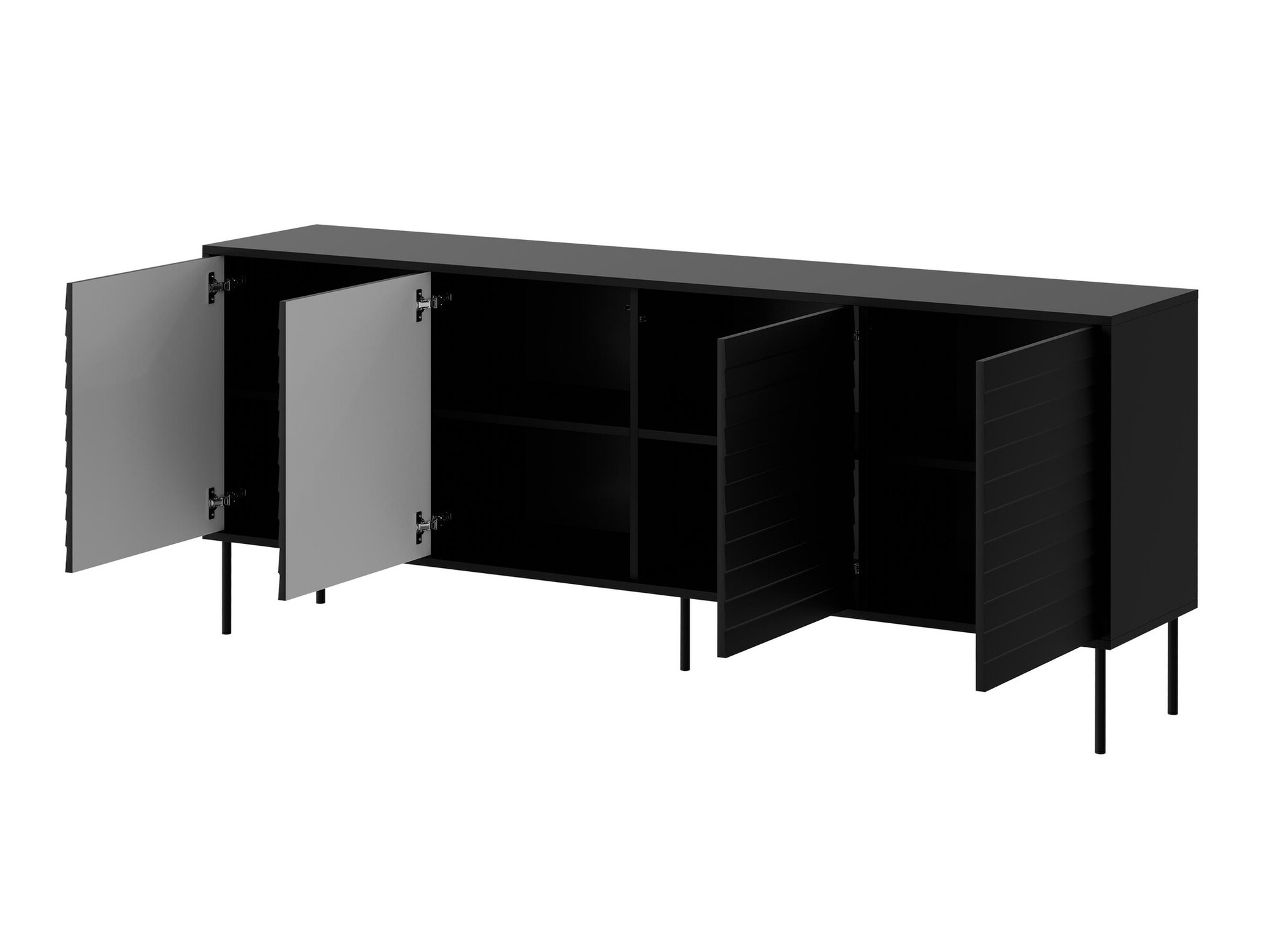 Conjunto para sala de estar Flosoru 110 (Nogueira + Preto)