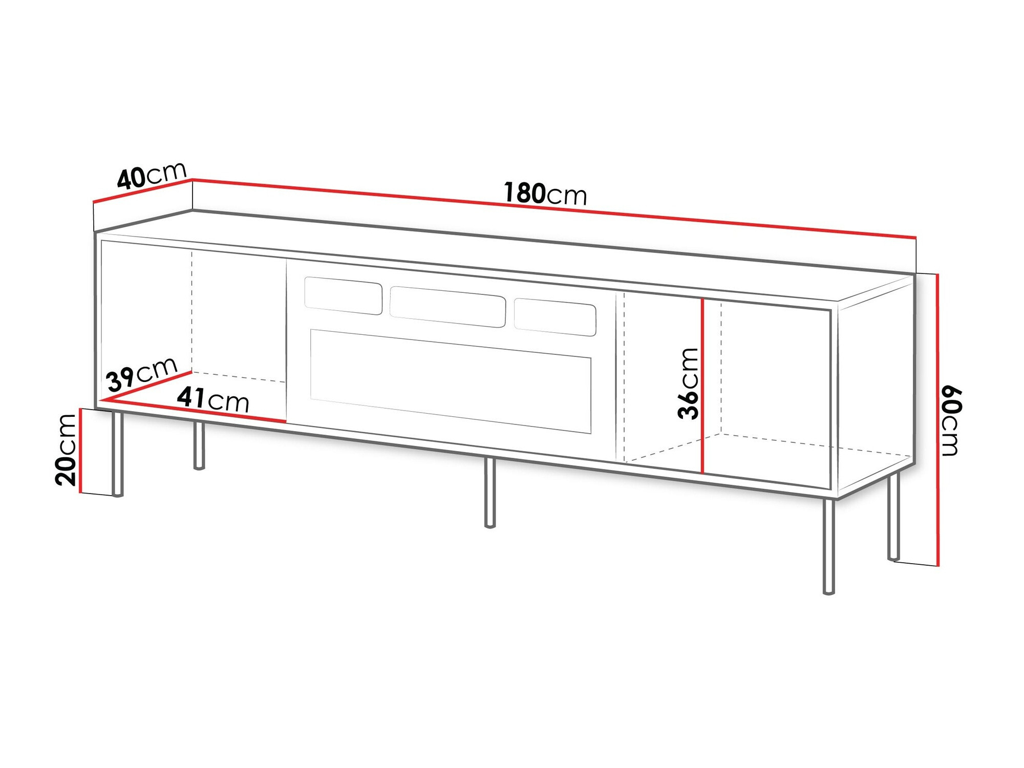 Móvel de TV Flosoru 108 (Nogueira + Preto)