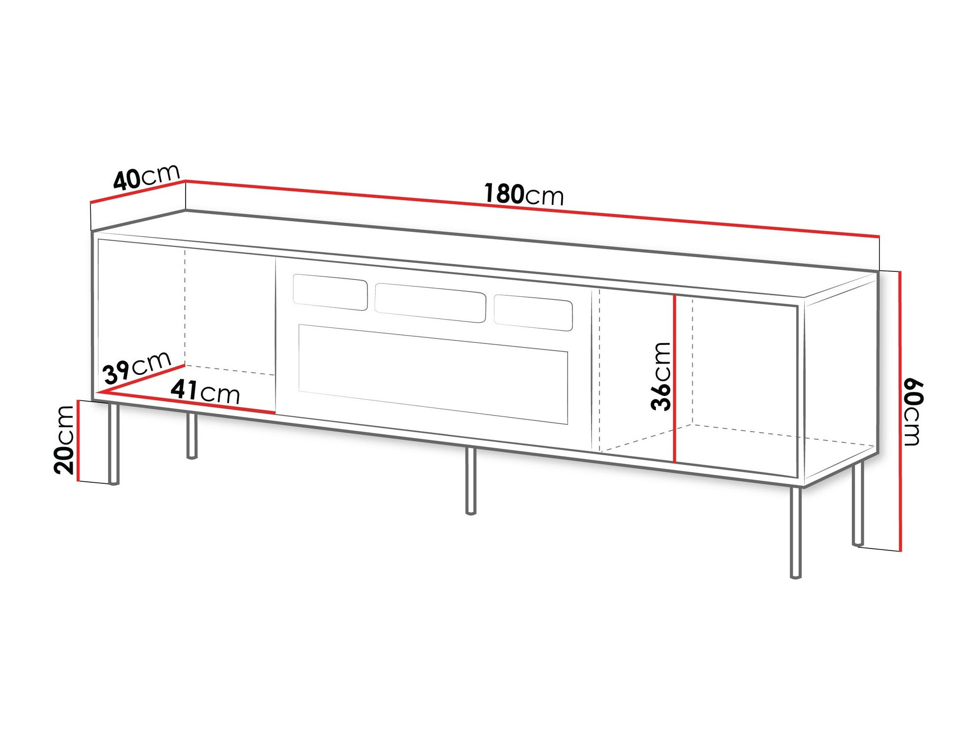 Móvel de TV Flosoru 108 (Preto)