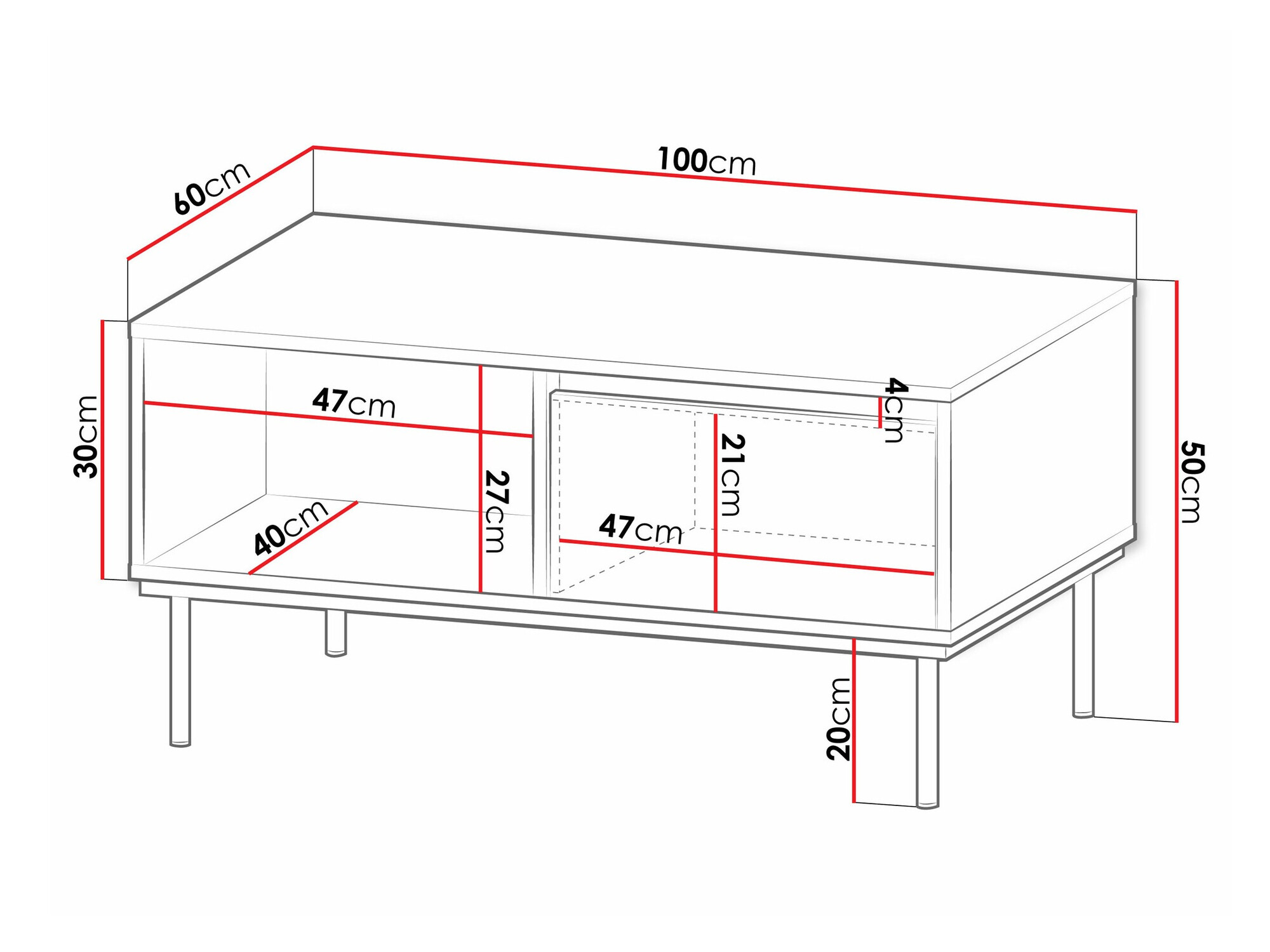 Mesa de centro Comfivo 495 (Branco)