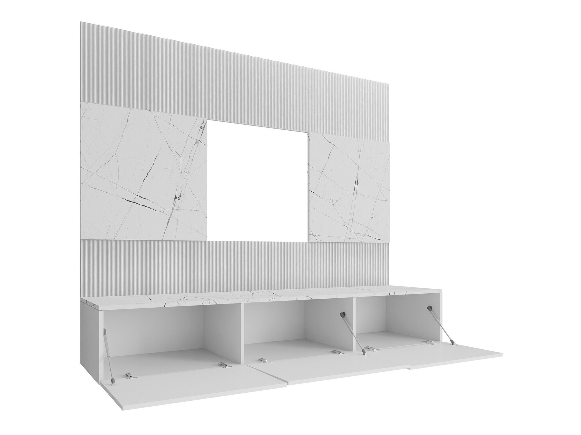 Conjunto para sala de estar Comfivo Salix I (Branco + Marmore branco)