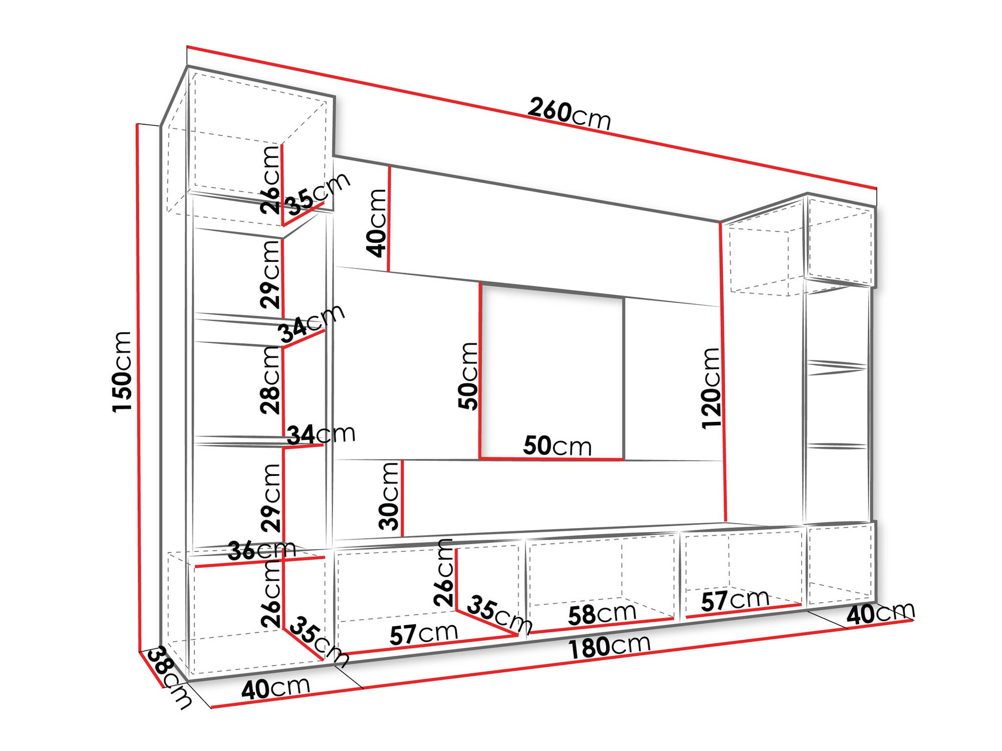 Conjunto para sala de estar Comfivo Salix I (Branco + Marmore branco)