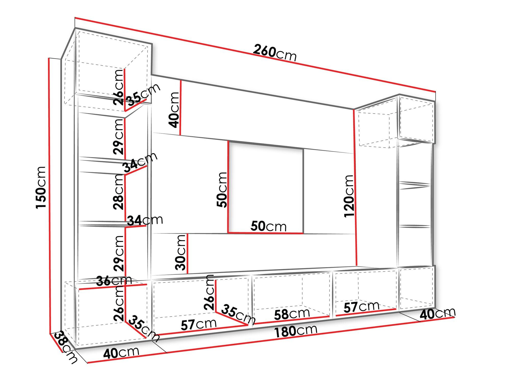 Conjunto para sala de estar Comfivo Salix I (Preto + Mármore preto)