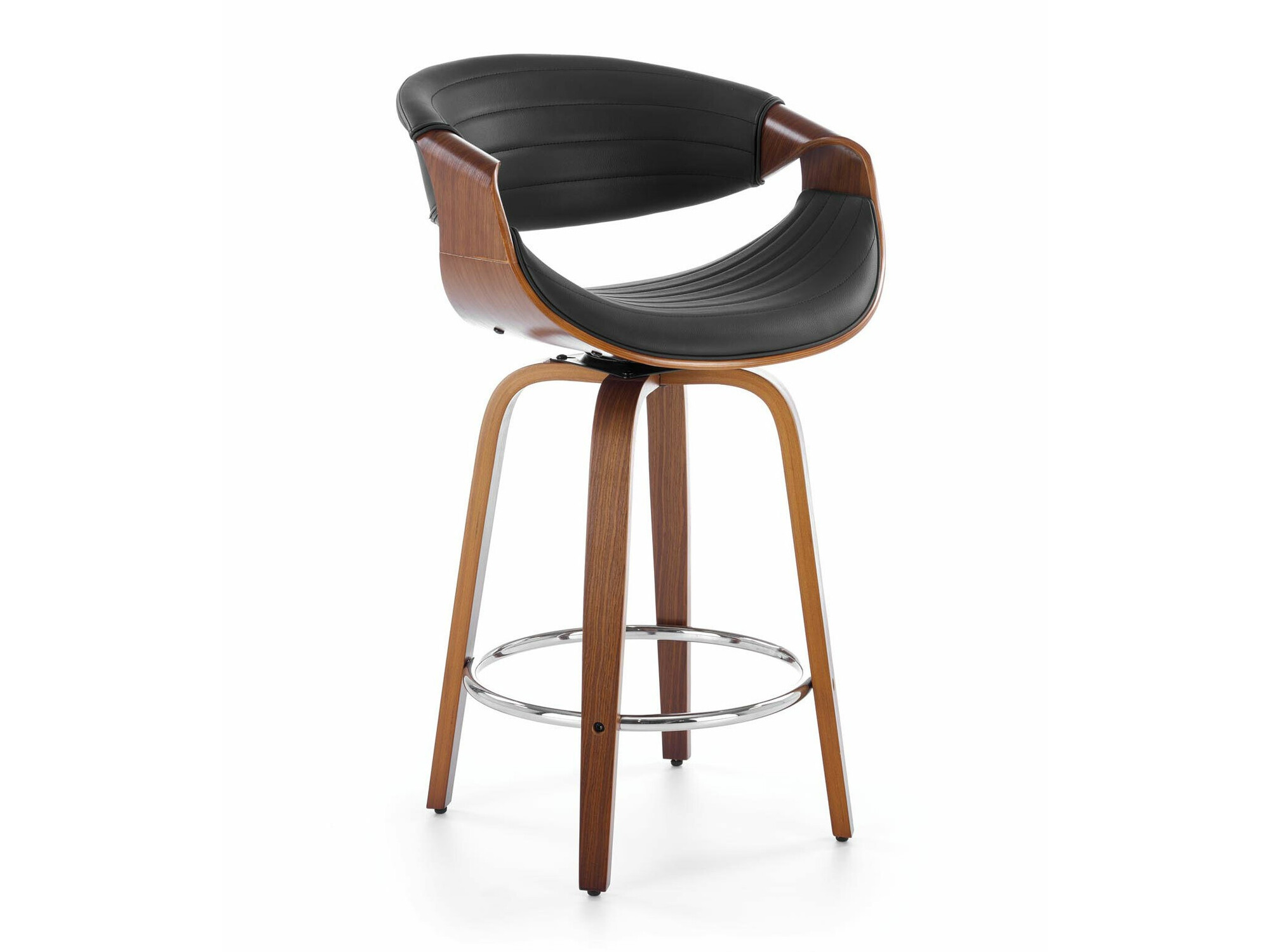 Banco de bar Houston 1599 (Preto + Nogueira)