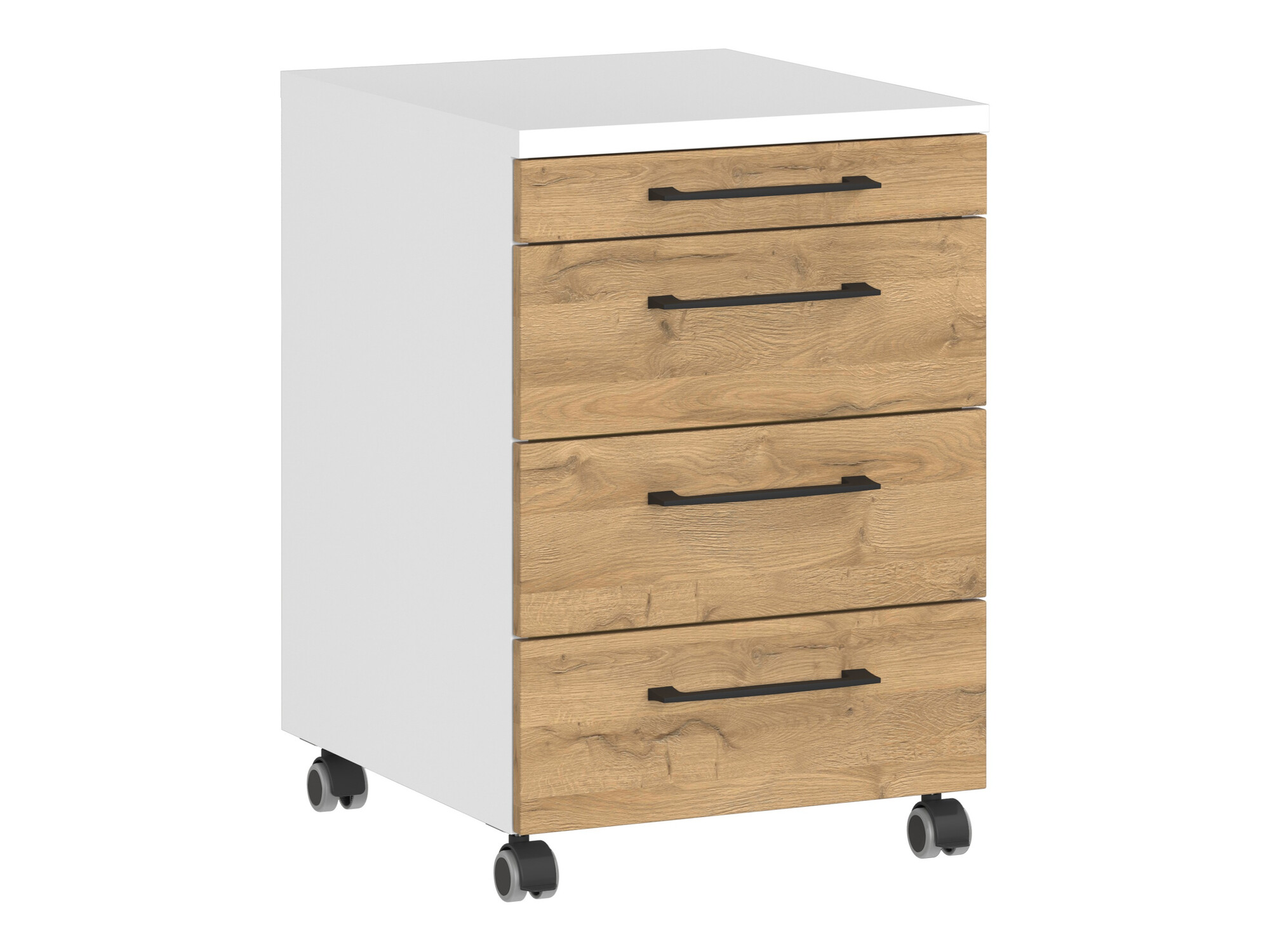 Bloco de gavetas Lartesi 105 (Branco + Carvalho Grandson)