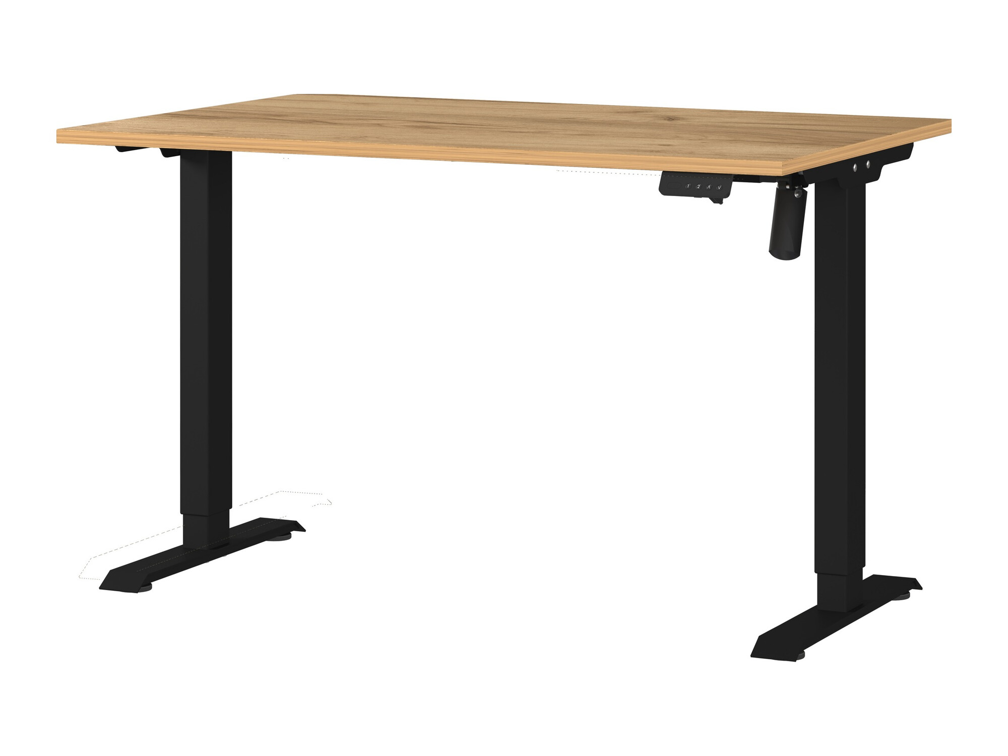Secretária de trabalho com altura ajustável Lartesi 115 (Navarra carvalho + Preto)