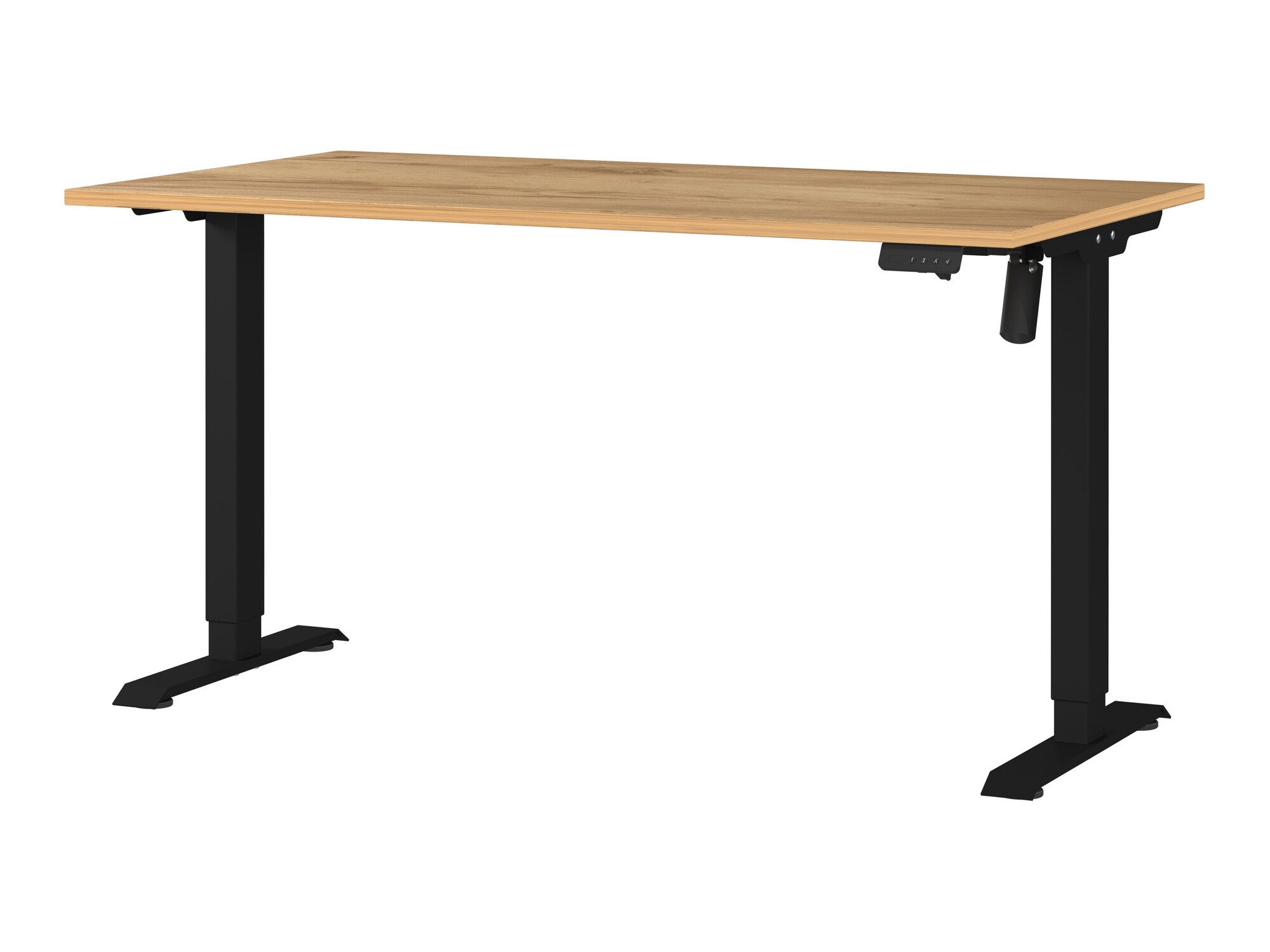 Secretária de trabalho com altura ajustável Lartesi 116 (Navarra carvalho + Preto)