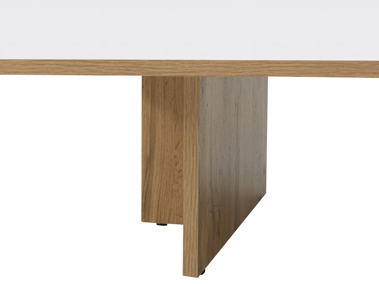 Mesa de centro Tivetra 124 (Carvalho wotan + Branco brilhante)