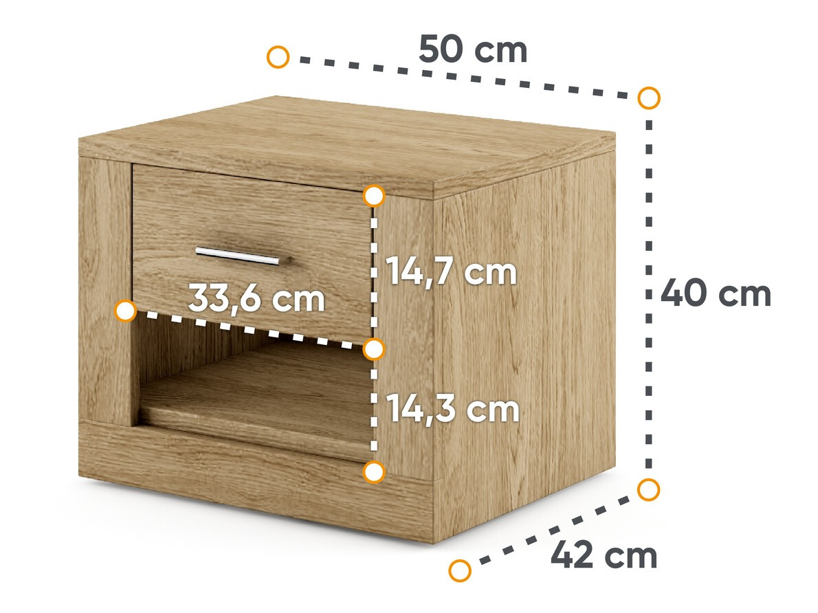 Mesa de cabeceira Cirdelu 107 (Carvalho)