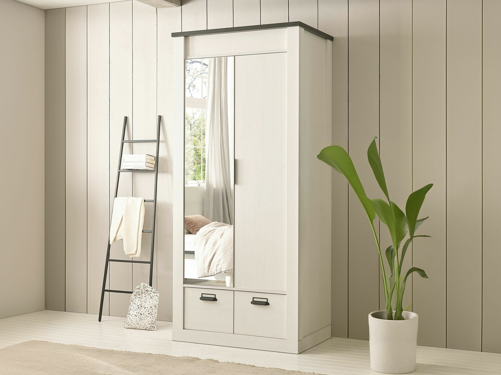 Roupeiro Cirtale 106 (Antracite + Pinheiro branqueado)