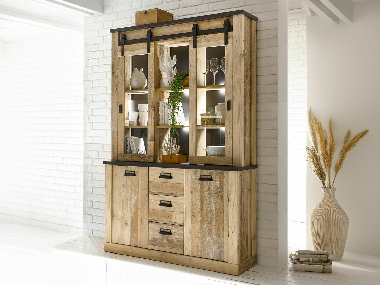 Estante Cirtale 110 (Árvore envelhecida + Antracite)