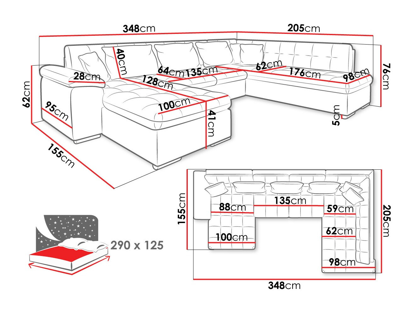 Sofá de canto Comfivo Gemma VI (Baloo 2074)