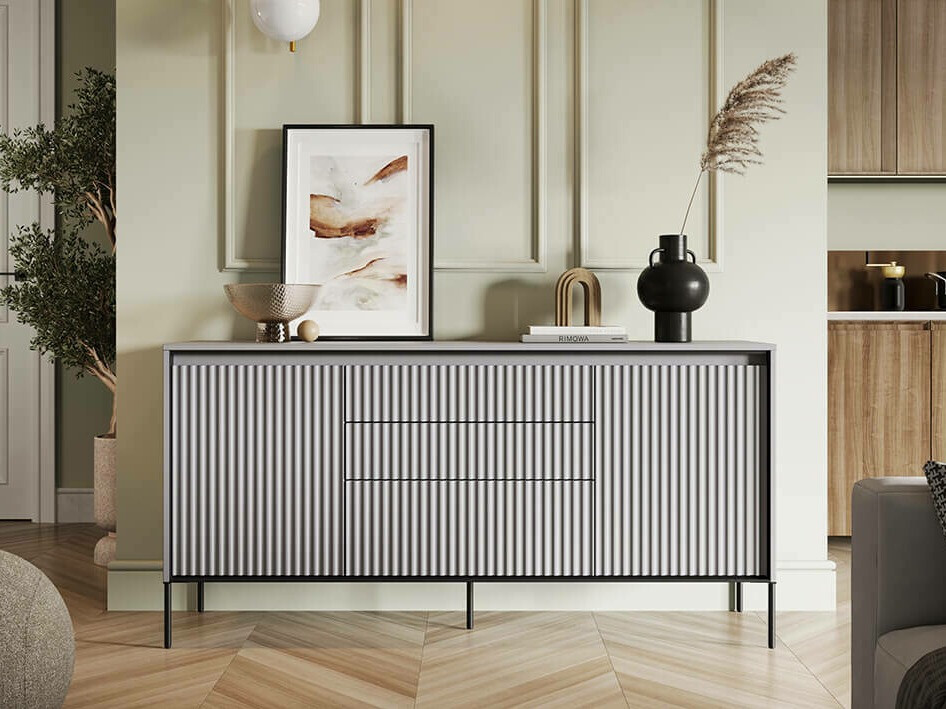 Cómoda Fernolu 100 (Cinzento + Preto)