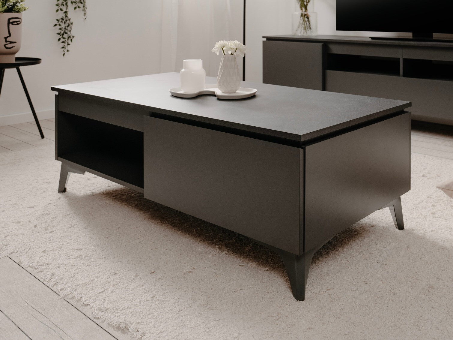 Mesa para revistas Findlay V103 (Antracite + Preto)